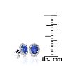 1 1/4 Carat Oval Shape Tanzanite and Halo Diamond Stud Earrings In 14 Karat White Gold Image-4