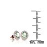 1 Carat Oval Shape Green Amethyst and Halo Diamond Stud Earrings In 14 Karat Rose Gold Image-4