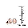 1 Carat Oval Shape Morganite Earrings and Diamond Halo In 14 Karat Rose Gold Image-5