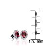 1 1/4 Carat Oval Shape Ruby and Halo Diamond Stud Earrings In 14 Karat White Gold Image-4