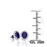 1 1/3 Carat Oval Shape Sapphire and Halo Diamond Stud Earrings In 14 Karat White Gold Image-4