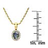1 Carat Oval Shape Mystic Topaz Necklace With Diamond Halo In 14 Karat Yellow Gold, 18 Inches Image-4