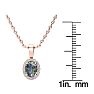 1 Carat Oval Shape Mystic Topaz Necklace With Diamond Halo In 14 Karat Rose Gold, 18 Inches Image-4