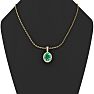 9/10 Carat Oval Shape Emerald Necklaces With Diamond Halo In 14 Karat Yellow Gold, 18 Inch Chain Image-5
