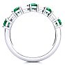 1 1/3 Carat Emerald and Diamond Journey Band Ring in 10K White Gold Image-3