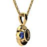1 Carat Oval Shape Tanzanite and Halo Diamond Necklace In 14 Karat Yellow Gold With 18 Inch Chain Image-3