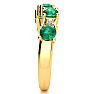 1 1/3 Carat Emerald and Diamond Journey Band Ring in 10K Yellow Gold Image-4