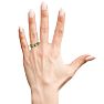 1 1/3 Carat Emerald and Diamond Journey Band Ring in 10K Yellow Gold Image-5