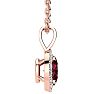 Garnet Necklace: Garnet Jewelry: 1 Carat Oval Shape Garnet and Halo Diamond Necklace In 14 Karat Rose Gold With 18 Inch Chain Image-2
