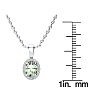 3/4 Carat Oval Shape Green Amethyst and Halo Diamond Necklace In 14 Karat White Gold With 18 Inch Chain Image-4