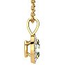3/4 Carat Oval Shape Green Amethyst and Halo Diamond Necklace In 14 Karat Yellow Gold With 18 Inch Chain Image-2
