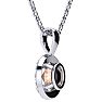 9/10 Carat Oval Shape Morganite Necklace with Diamond Halo In 14 Karat White Gold With 18 Inch Chain Image-3