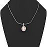 9/10 Carat Oval Shape Morganite Necklace with Diamond Halo In 14 Karat White Gold With 18 Inch Chain Image-5