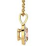 9/10 Carat Oval Shape Morganite Necklace with Diamond Halo In 14 Karat Yellow Gold With 18 Inch Chain Image-2