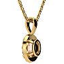 9/10 Carat Oval Shape Morganite Necklace with Diamond Halo In 14 Karat Yellow Gold With 18 Inch Chain Image-3