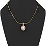 9/10 Carat Oval Shape Morganite Necklace with Diamond Halo In 14 Karat Yellow Gold With 18 Inch Chain Image-5