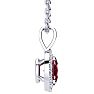 1 Carat Oval Shape Ruby and Halo Diamond Necklace In 14 Karat White Gold With 18 Inch Chain Image-2