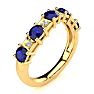 1 1/2 Carat Sapphire and Diamond Journey Band Ring in 10K Yellow Gold Image-2