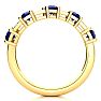 1 1/2 Carat Sapphire and Diamond Journey Band Ring in 10K Yellow Gold Image-3