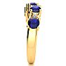 1 1/2 Carat Sapphire and Diamond Journey Band Ring in 10K Yellow Gold Image-4