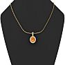 1 1/4 Carat Oval Shape Citrine and Halo Diamond Necklace In 14 Karat Yellow Gold With 18 Inch Chain Image-5