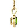 1 1/2 Carat Oval Shape Peridot and Halo Diamond Necklace In 14 Karat Yellow Gold With 18 Inch Chain Image-2