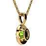 1 1/2 Carat Oval Shape Peridot and Halo Diamond Necklace In 14 Karat Yellow Gold With 18 Inch Chain Image-3