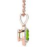 1 1/2 Carat Oval Shape Peridot and Halo Diamond Necklace In 14 Karat Rose Gold With 18 Inch Chain Image-2