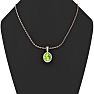 1 1/2 Carat Oval Shape Peridot and Halo Diamond Necklace In 14 Karat Rose Gold With 18 Inch Chain Image-5