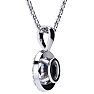 1-1/2 Carat Oval Shape Mystic Topaz Necklace With Diamond Halo In 14 Karat White Gold, 18 Inches Image-3