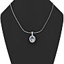 1-1/2 Carat Oval Shape Mystic Topaz Necklace With Diamond Halo In 14 Karat White Gold, 18 Inches Image-5