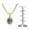 1-1/2 Carat Oval Shape Mystic Topaz Necklace With Diamond Halo In 14 Karat Yellow Gold, 18 Inches Image-4