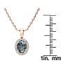 1-1/2 Carat Oval Shape Mystic Topaz Necklace With Diamond Halo In 14 Karat Rose Gold, 18 Inches Image-4