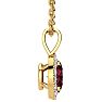 Garnet Necklace: Garnet Jewelry: 1 1/2 Carat Oval Shape Garnet and Halo Diamond Necklace In 14 Karat Yellow Gold With 18 Inch Chain Image-2