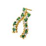 1/2ct Emerald and Diamond Journey Earrings in 10k Yellow Gold Image-2