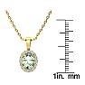 1 1/4 Carat Oval Shape Green Amethyst and Halo Diamond Necklace In 14 Karat Yellow Gold With 18 Inch Chain Image-4