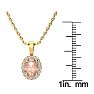 1-1/3 Carat Oval Shape Morganite Necklace with Diamond Halo In 14 Karat Yellow Gold With 18 Inch Chain Image-4