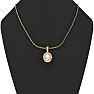 1-1/3 Carat Oval Shape Morganite Necklace with Diamond Halo In 14 Karat Yellow Gold With 18 Inch Chain Image-5