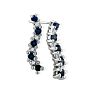1/2ct Sapphire Journey Diamond Earrings in 10k White Gold Image-1