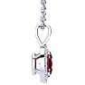 1 2/3 Carat Oval Shape Ruby and Halo Diamond Necklace In 14 Karat White Gold With 18 Inch Chain Image-2