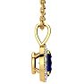 1 3/4 Carat Oval Shape Sapphire and Halo Diamond Necklace In 14 Karat Yellow Gold With 18 Inch Chain Image-2