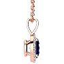 1 3/4 Carat Oval Shape Sapphire and Halo Diamond Necklace In 14 Karat Rose Gold With 18 Inch Chain Image-2