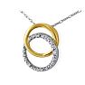 Diamond Pendants: .02ct Circle Style Diamond Pendant in 10k Two Tone Gold Image-2