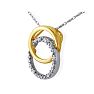 Diamond Pendants: .02ct Circle Style Diamond Pendant in 10k Two Tone Gold Image-3
