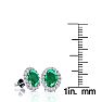 1 3/4 Carat Oval Shape Emerald and Halo Diamond Stud Earrings In 14 Karat White Gold Image-4