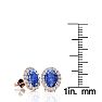 2 Carat Oval Shape Tanzanite and Halo Diamond Stud Earrings In 14 Karat Rose Gold Image-4