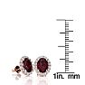 Garnet Earrings: Garnet Jewelry: 2 1/4 Carat Oval Shape Garnet and Halo Diamond Stud Earrings In 14 Karat Rose Gold Image-4