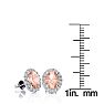 1-3/4 Carat Oval Shape Morganite Earrings and Diamond Halo In 14 Karat White Gold Image-4