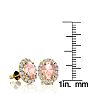 1-3/4 Carat Oval Shape Morganite Earrings and Diamond Halo In 14 Karat Yellow Gold Image-4