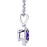1/2 Carat Oval Shape Amethyst and Halo Diamond Necklace In 14 Karat White Gold With 18 Inch Chain Image-2